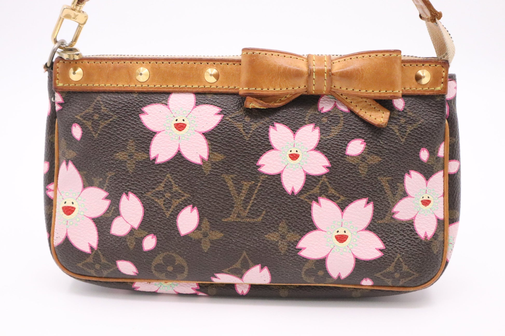 Louis Vuitton x Takashi Murakami Pochette Accessories Monogram Canvas Clutch Bag