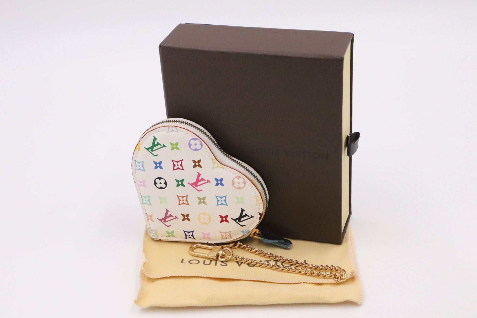 Louis Vuitton Heart Zippy Monogram Canvas White Multicolor Handbag