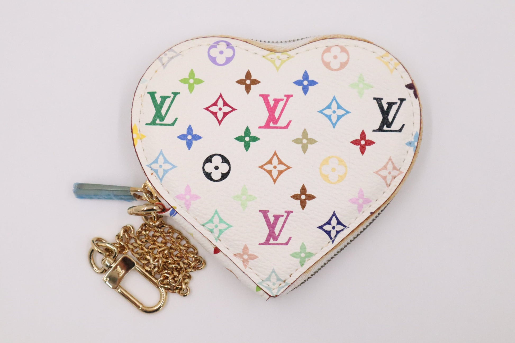 Louis Vuitton Heart Zippy Monogram Canvas White Multicolor Handbag