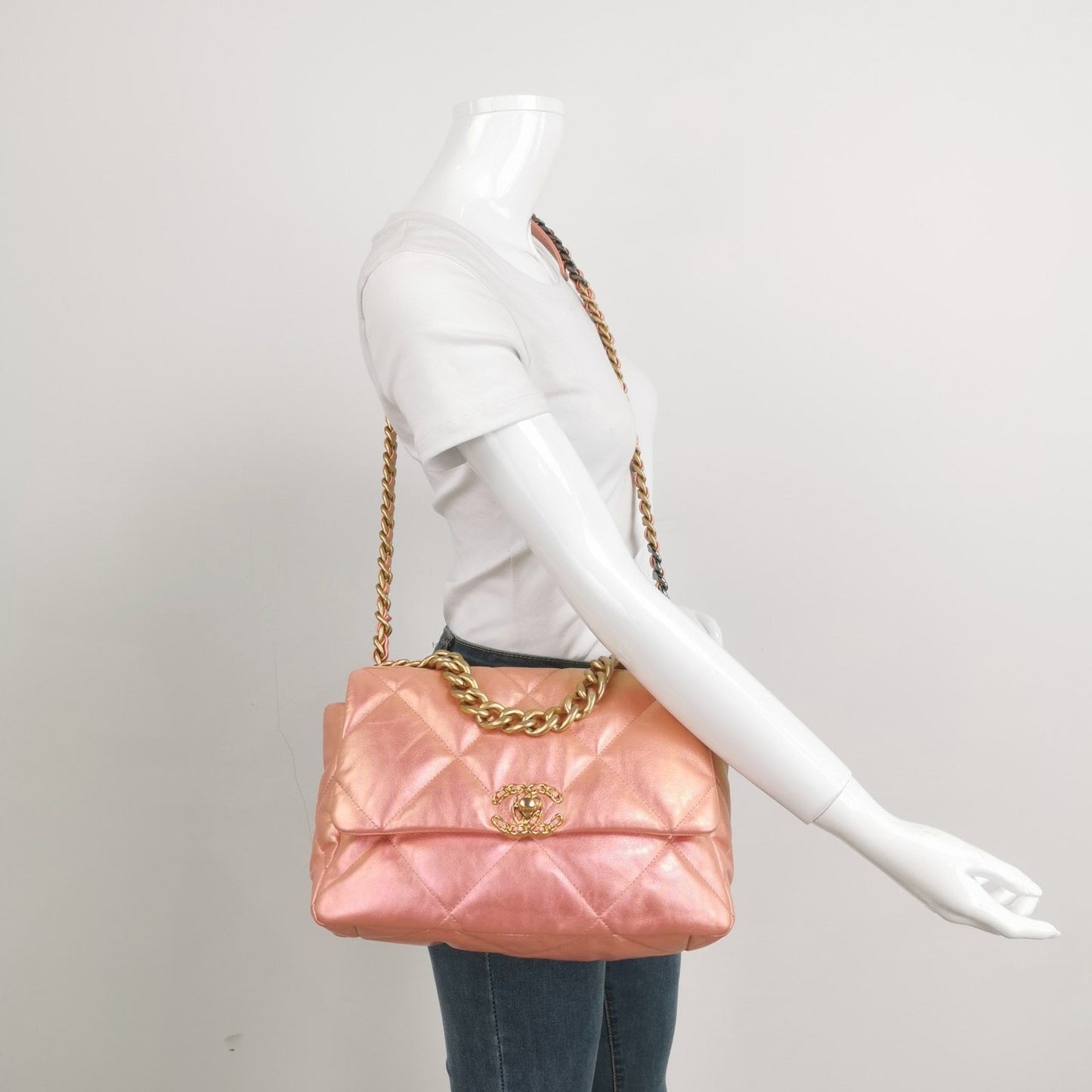 Chanel 19 Iridescent Pink Crossbody Bag