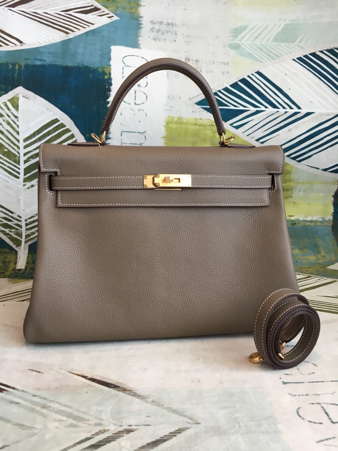 Top Quality Kelly Retourn Greige Togo Pallatop Travel Bag