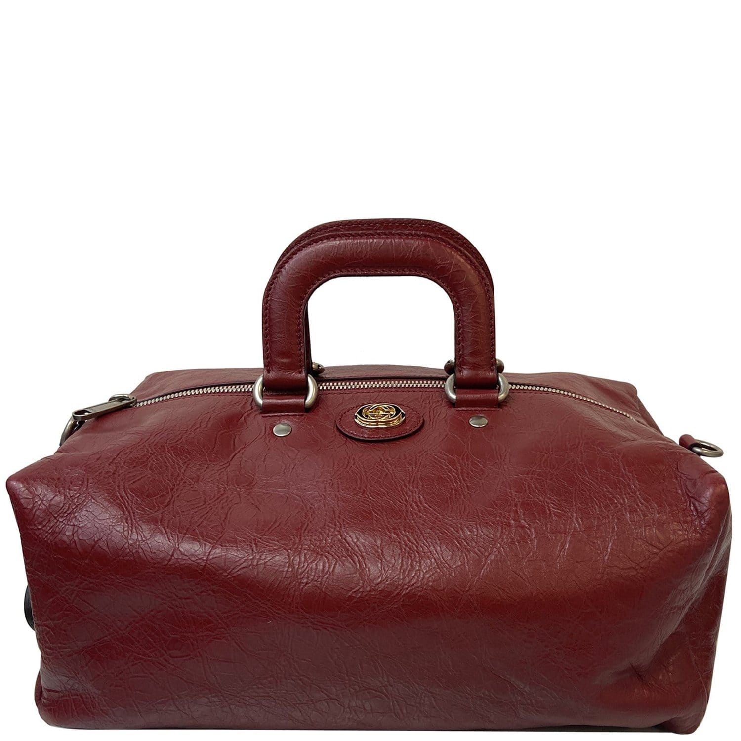 Gucci Soft Backpack Calfskin Duffle Bag Off Leather Red