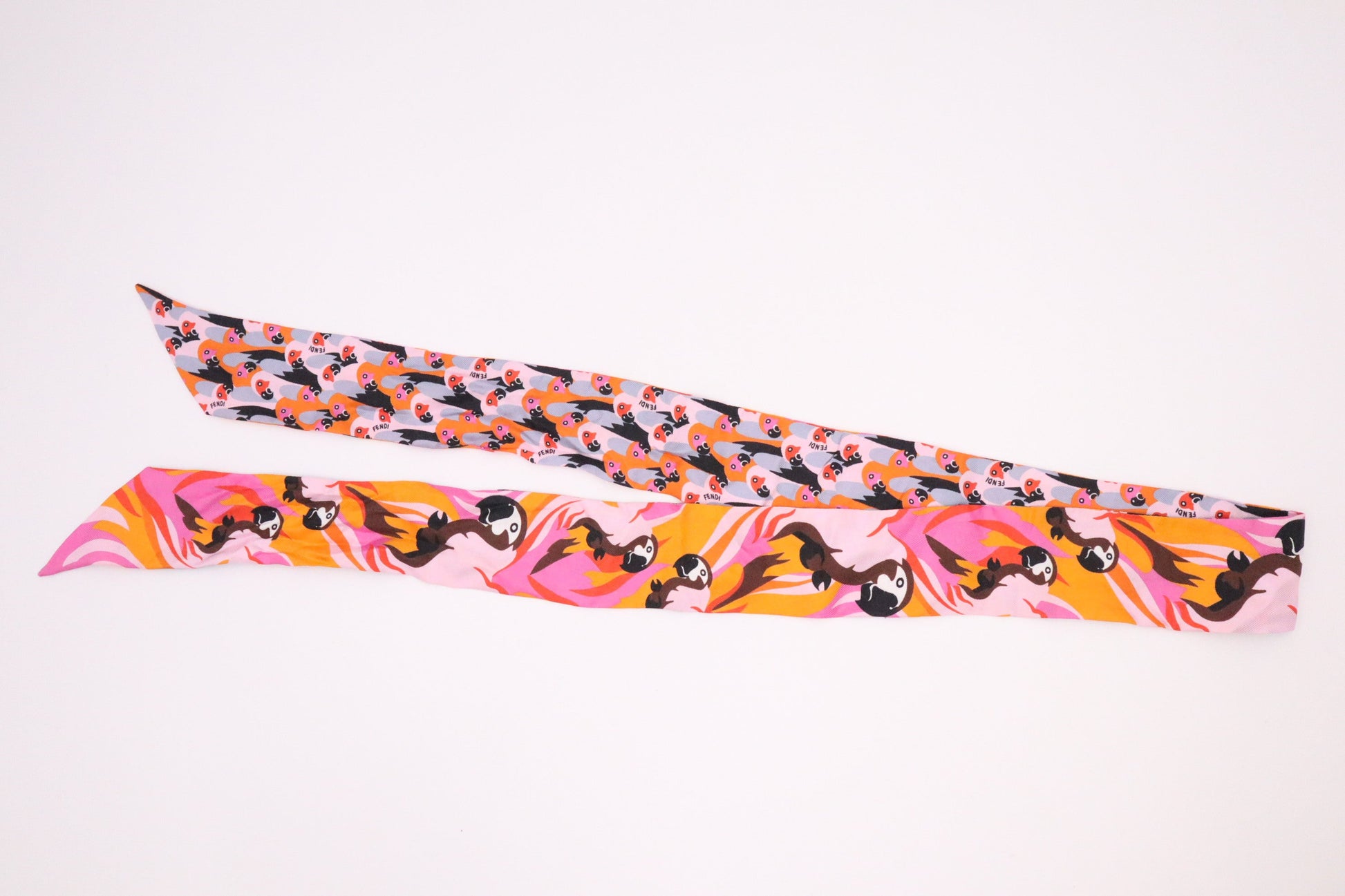 Fendi Twilly In Silk Handbag Pink Scarf