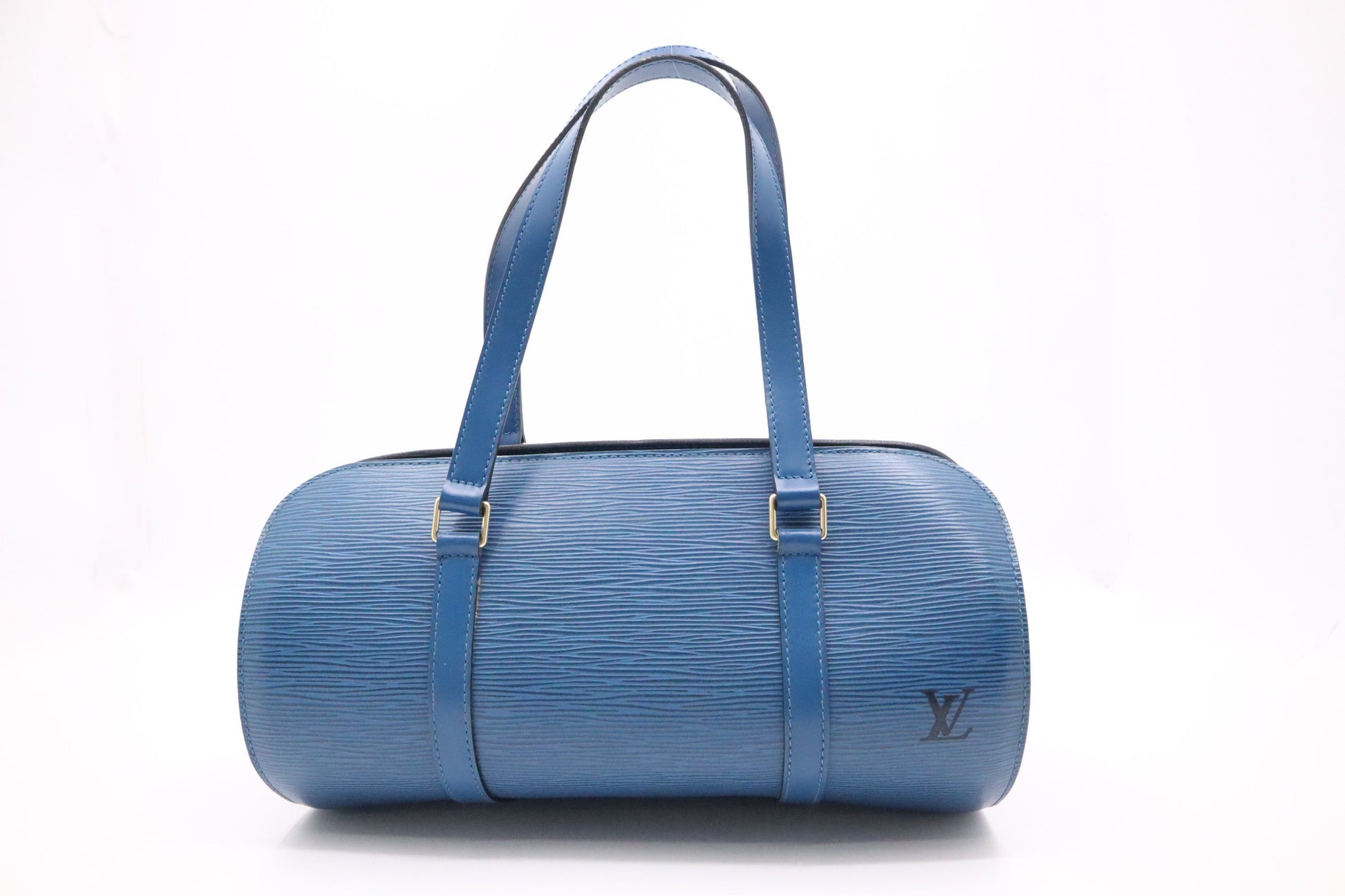 Louis Vuitton Soufflot Toledo Blue Leather Epi Handbag