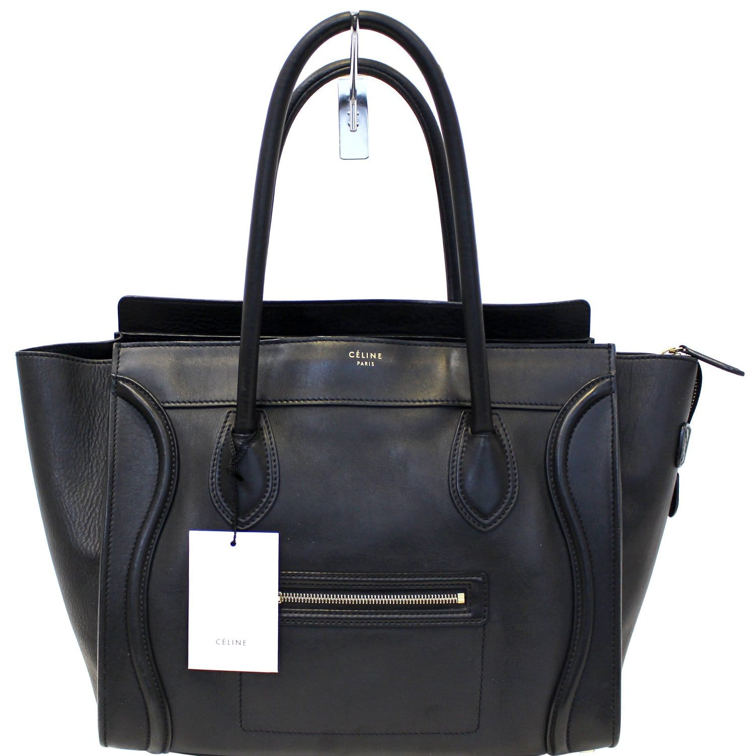 Phantom Luggage Calfskin Tote Bag Leather Black