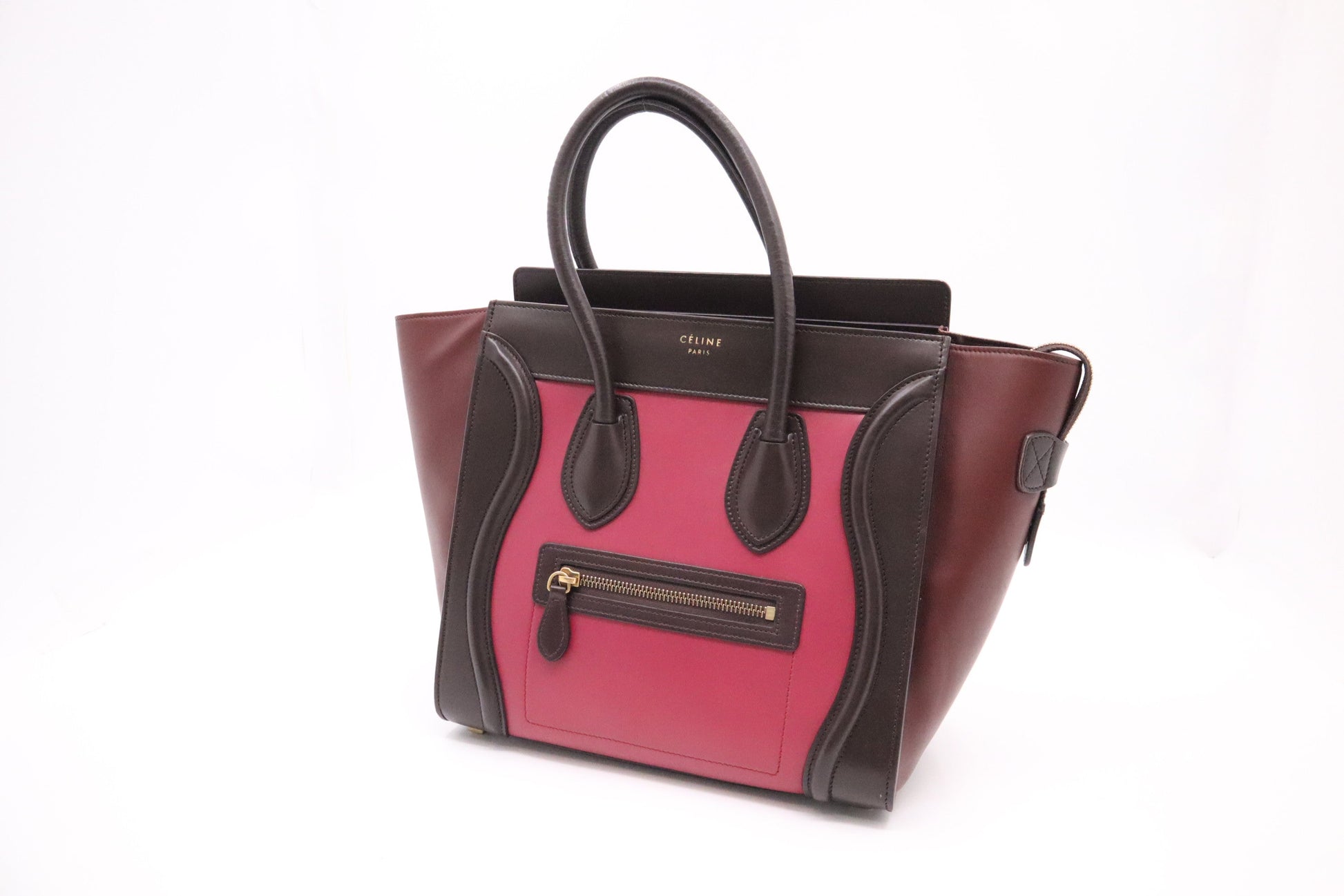 Celine Micro Luggage In And Handbag Leather Brown Travel Bag
