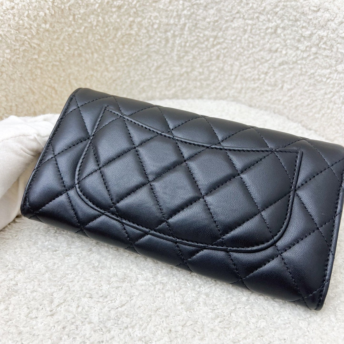 Chanel Classic Long Wallet in Black Lambskin and Ghw ( ) Handbag