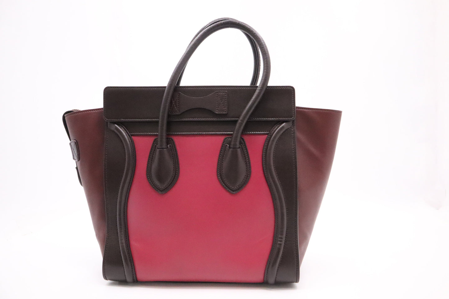 Celine Micro Luggage In And Handbag Leather Brown Travel Bag
