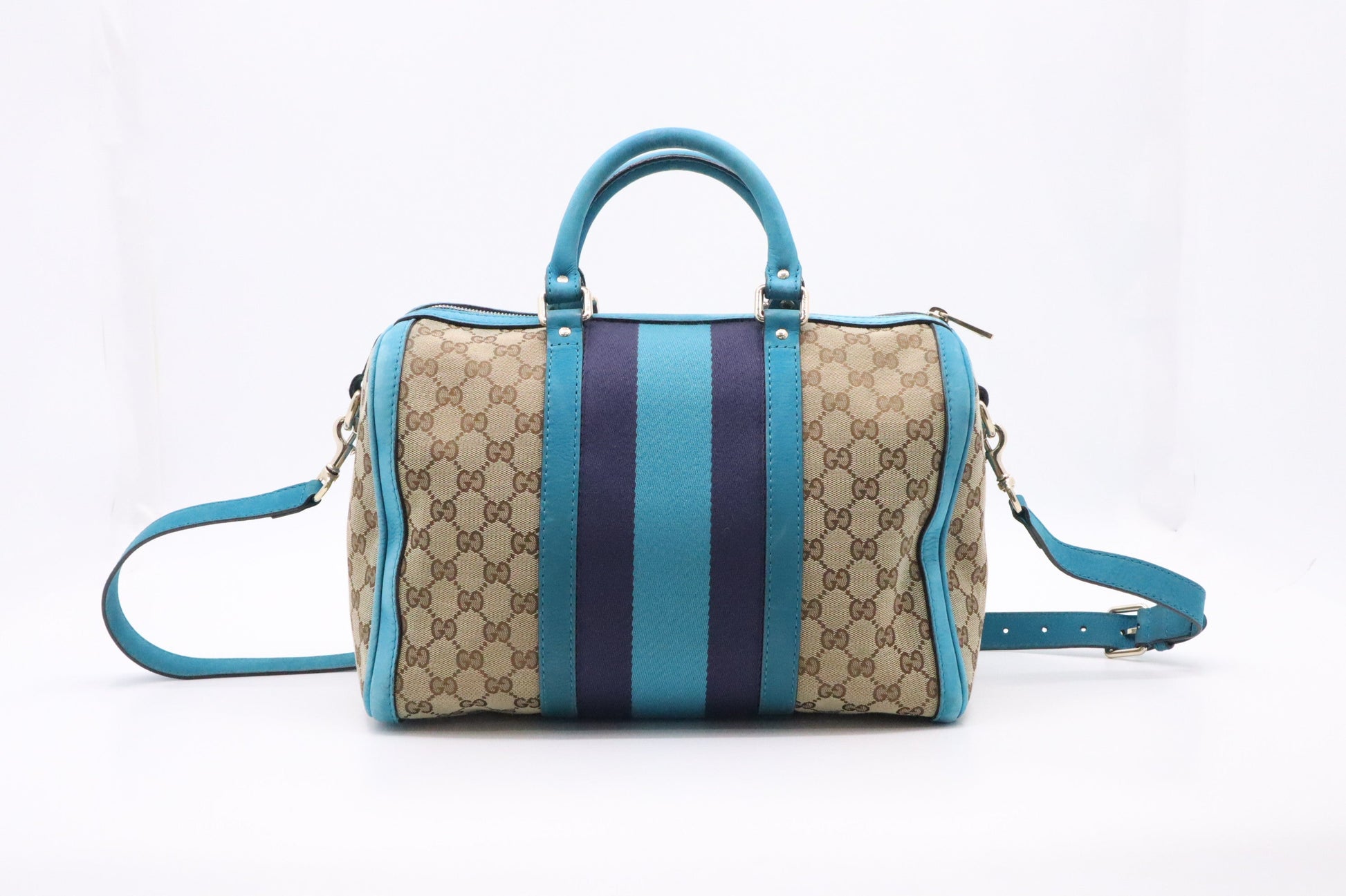 Gucci Boston Bag In And Canvas Beige Travel Bag