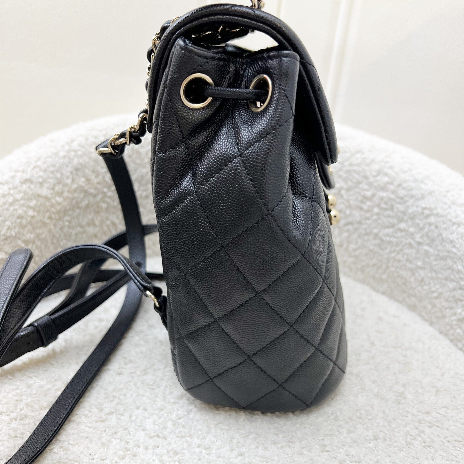 Chanel 24S Urban Spirit Backpack in Black Shiny Caviar and Lghw