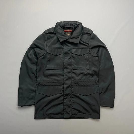 Prada Handbag Sport Multi-Pocket Field Jacket w Concealed Hood Black