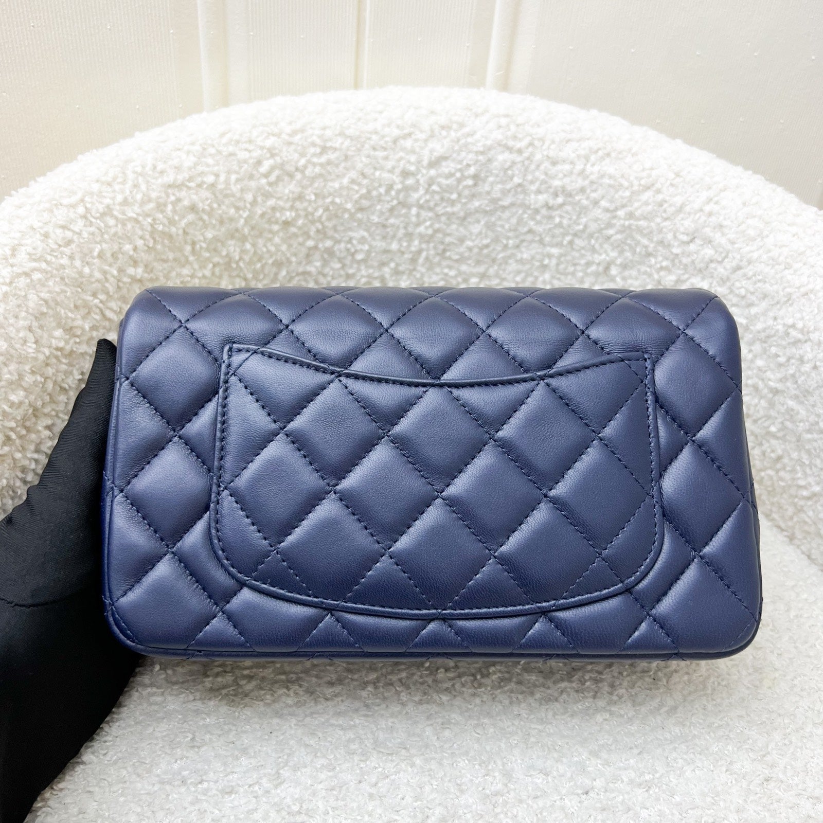 Chanel Classic Mini Rectangular Flap In Navy Lambskin And Lghw Bag 2