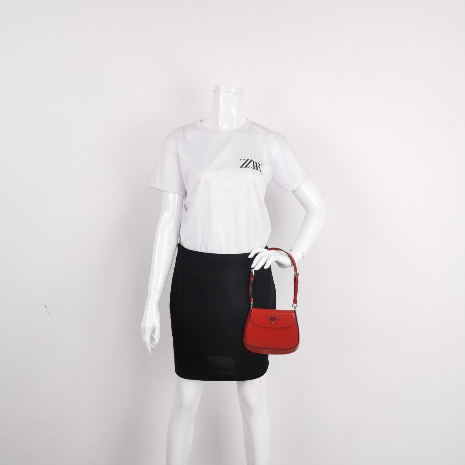 Prada Cleo Flap Shoulder Bag Leather Red Shoulder Bag