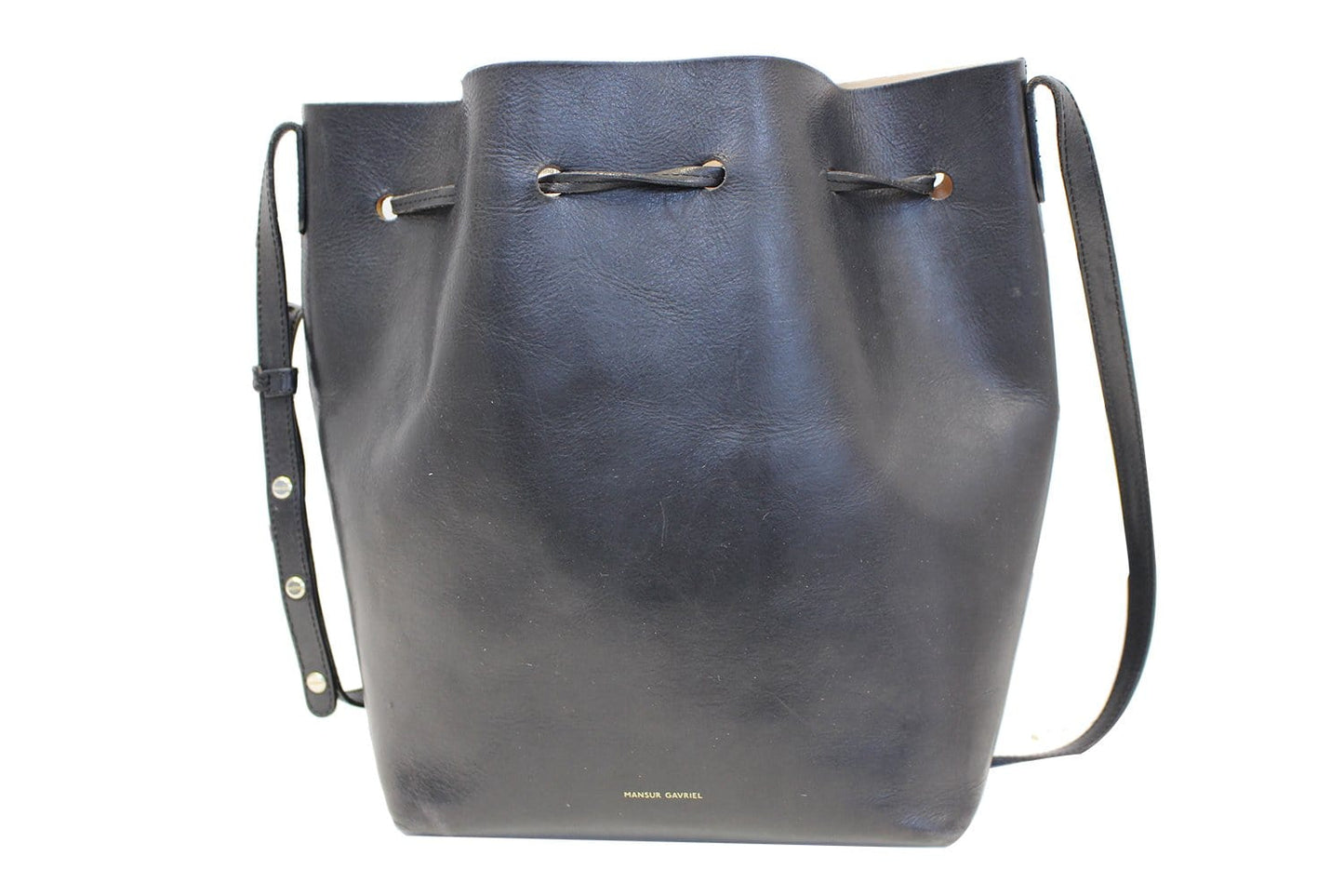 Tanned Bucket Shoulder Bag Leather Black