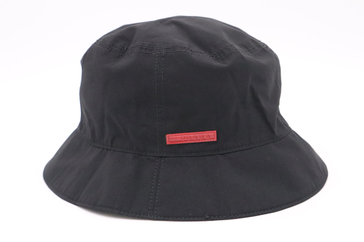 Prada Hat In Handbag Nylon Black Bucket Bag