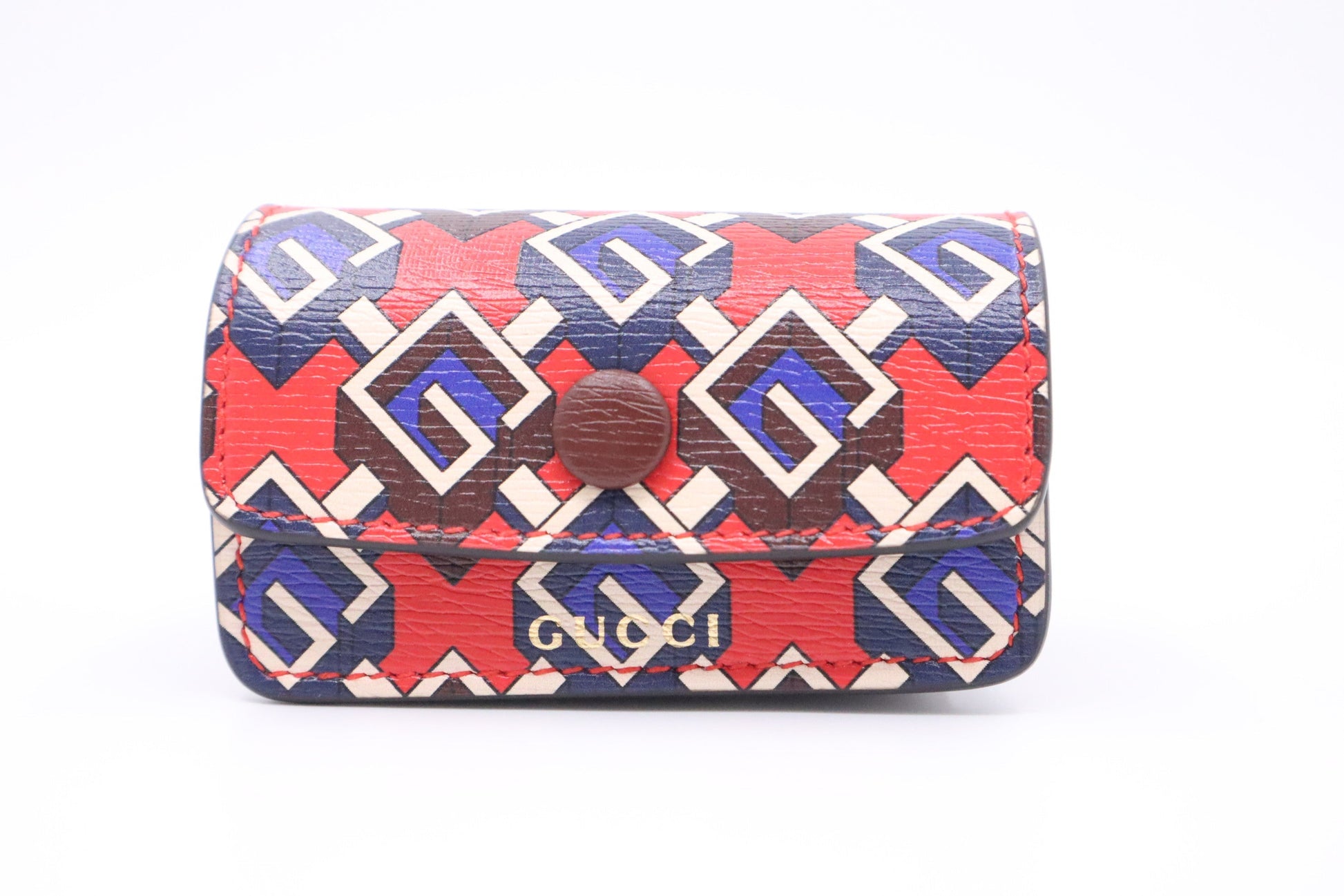 Gucci Dog & Leather Blue Red Handbag