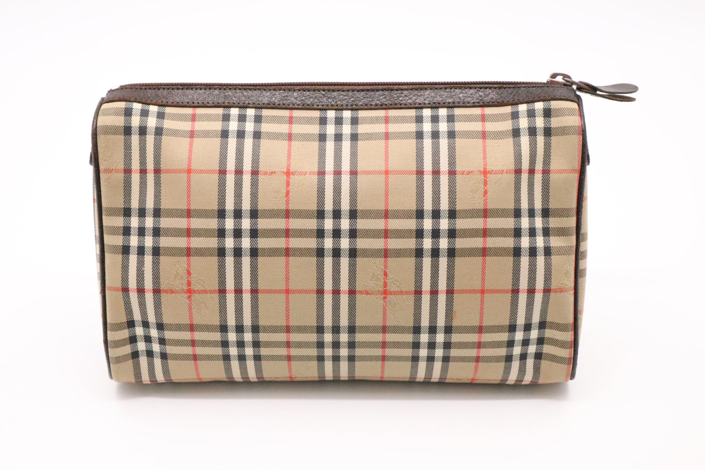 Burberry Clutch In Check Canvas Brown Clutch Bag