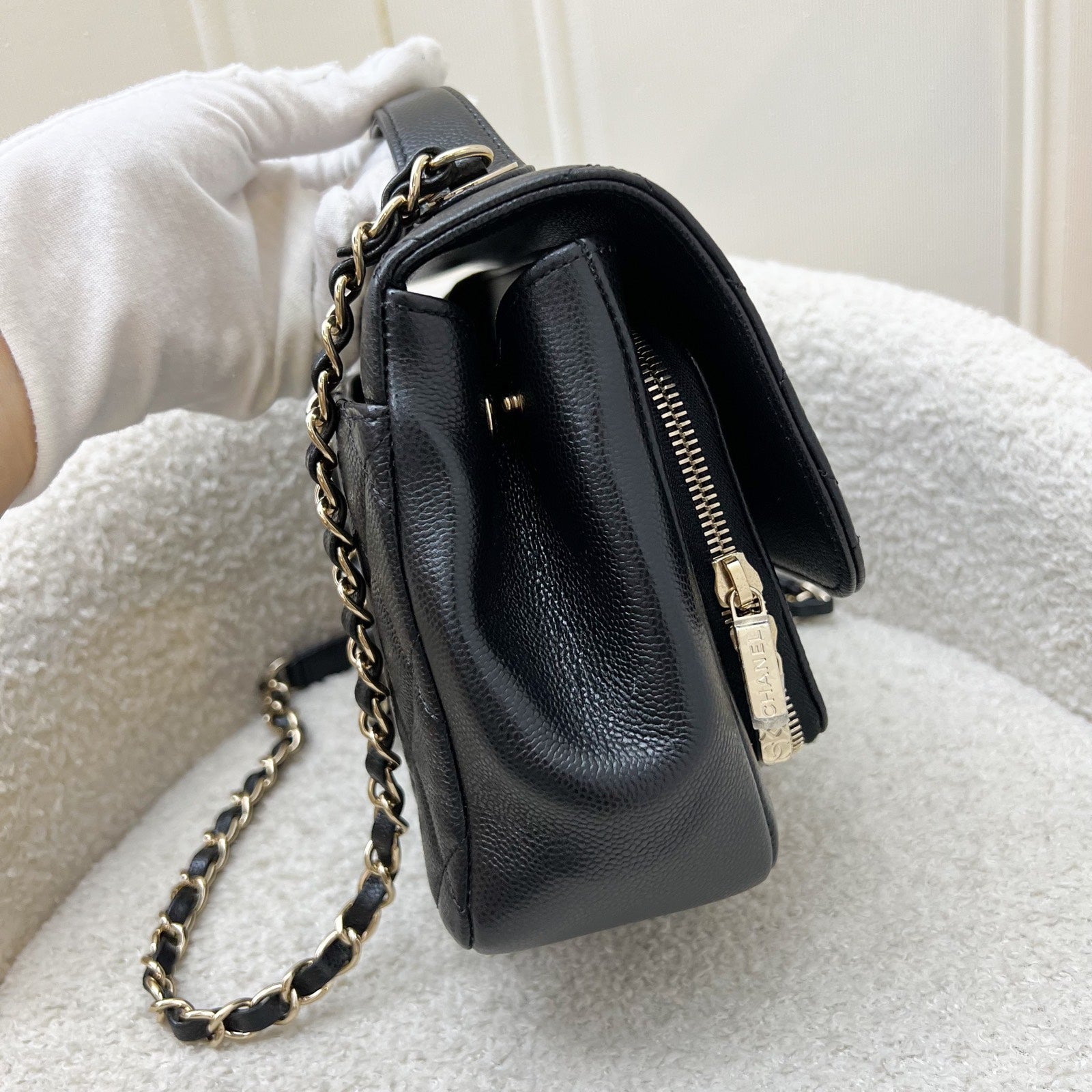 Chanel Medium Business Affinity Flap In Black Caviar And Lghw (model: A93607) Bag