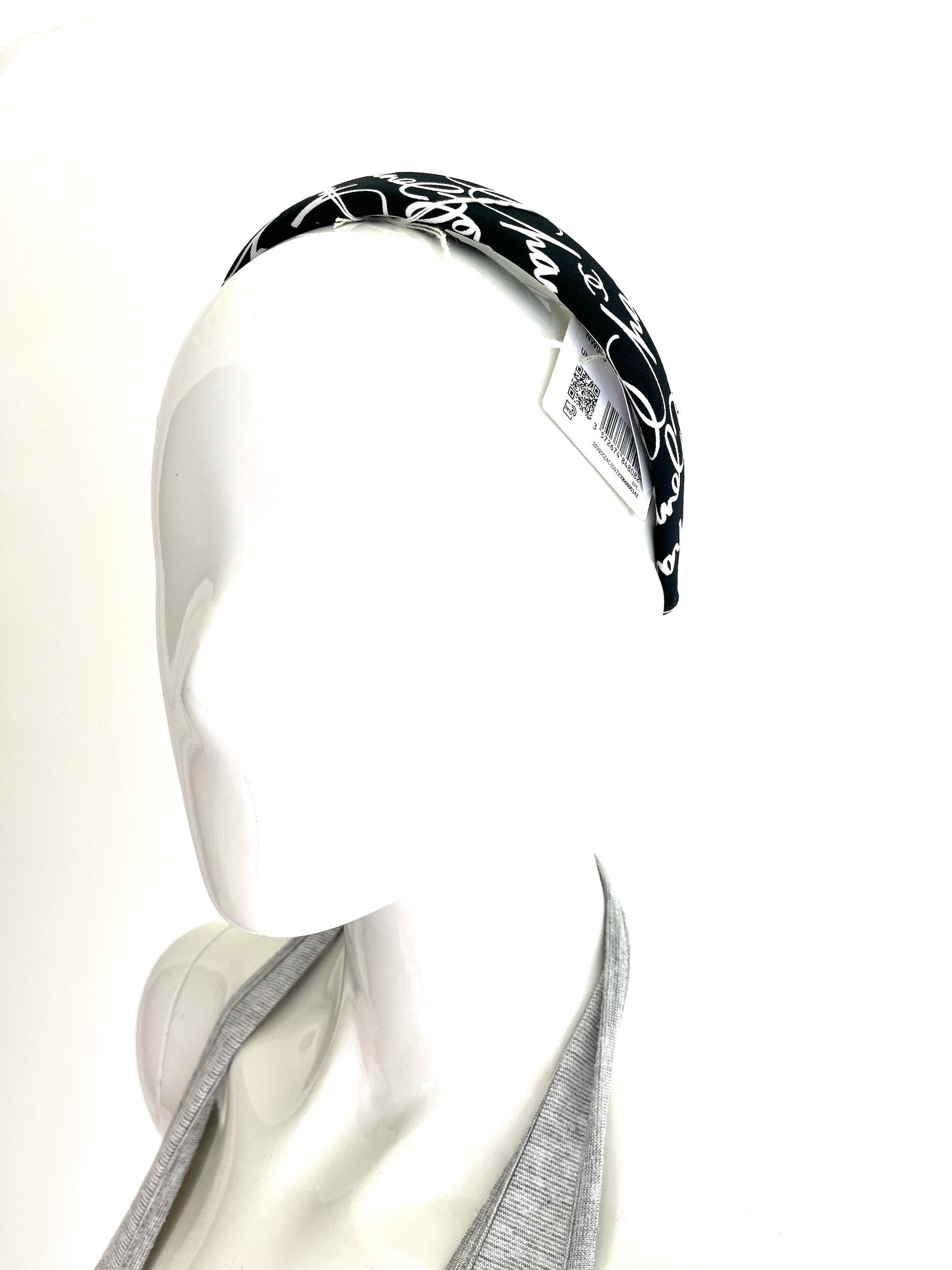 Chanel 24P Black White Ecru Silk Twill Print Headband Bag