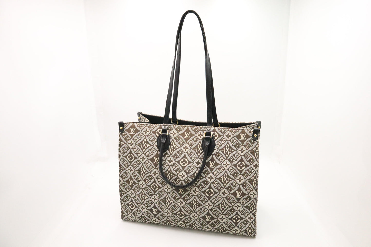 Louis Vuitton Jacquard Since OnTheGo GM Canvas Gray Handbag