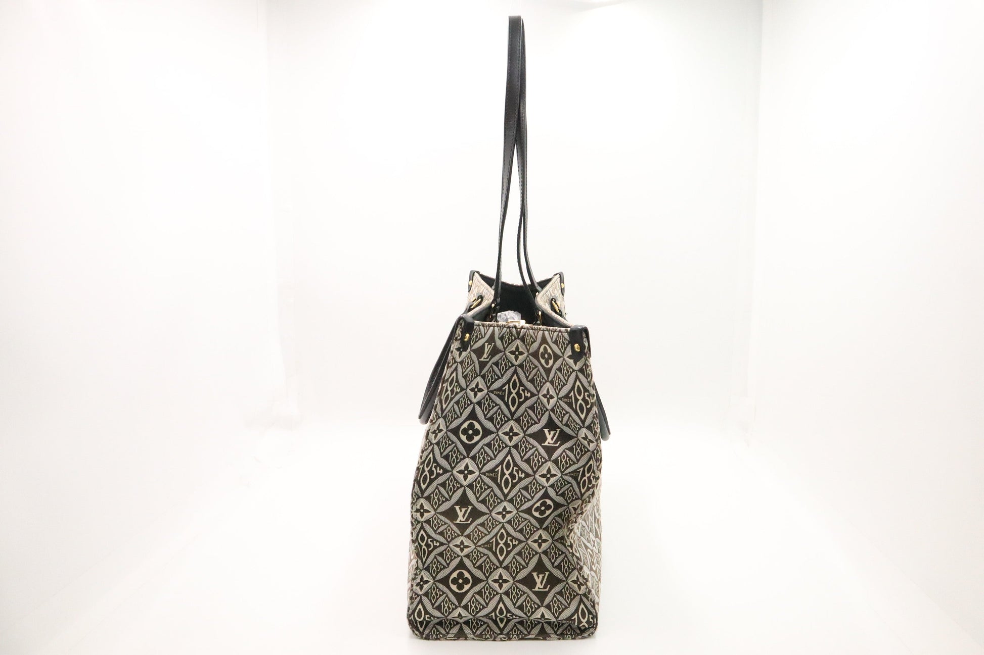 Louis Vuitton Jacquard Since OnTheGo GM Canvas Gray Handbag