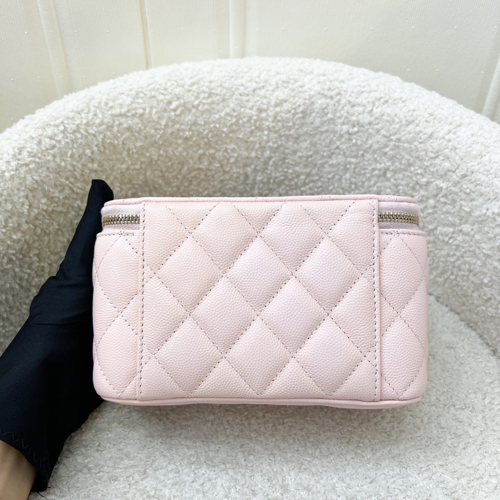 Chanel Classic Small Vanity In 22S Light Pink Caviar And Lghw