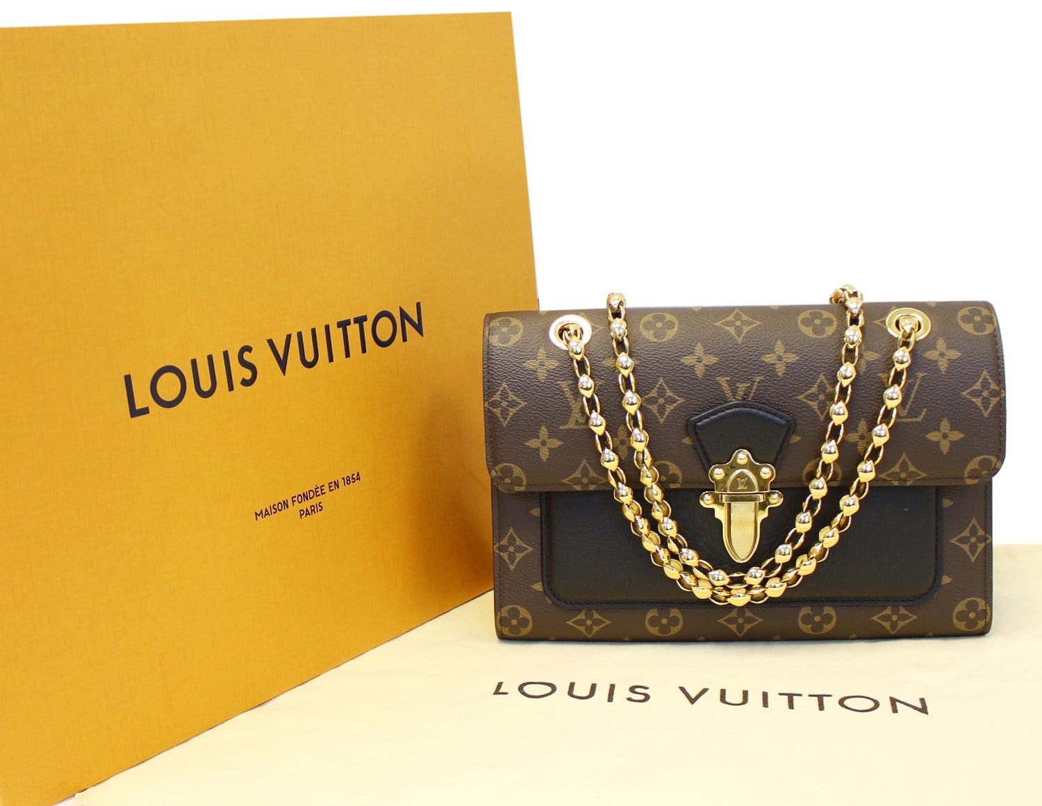 Louis Noir Victoire Shoulder Bag Canvas Monogram