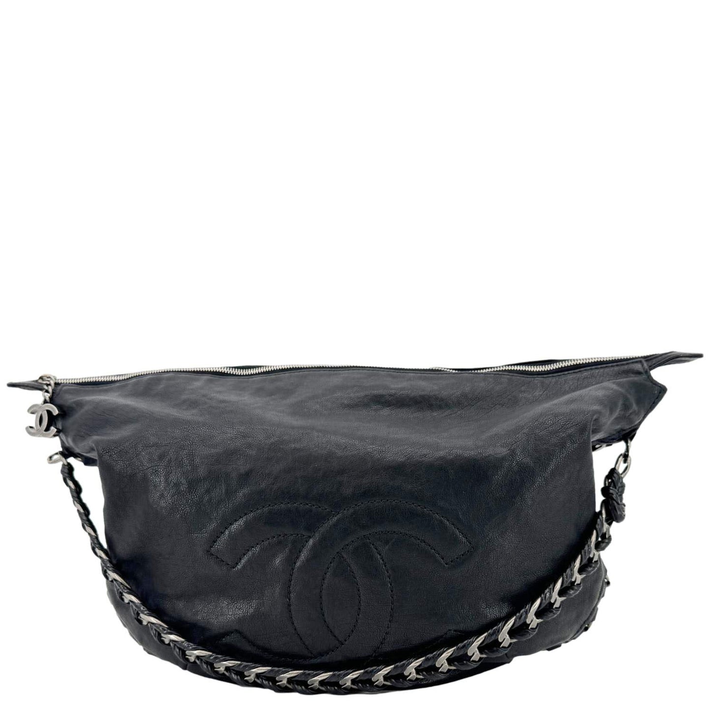 Chanel Modern Hobo Leather Calfskin Black Travel Bag Hobo 1