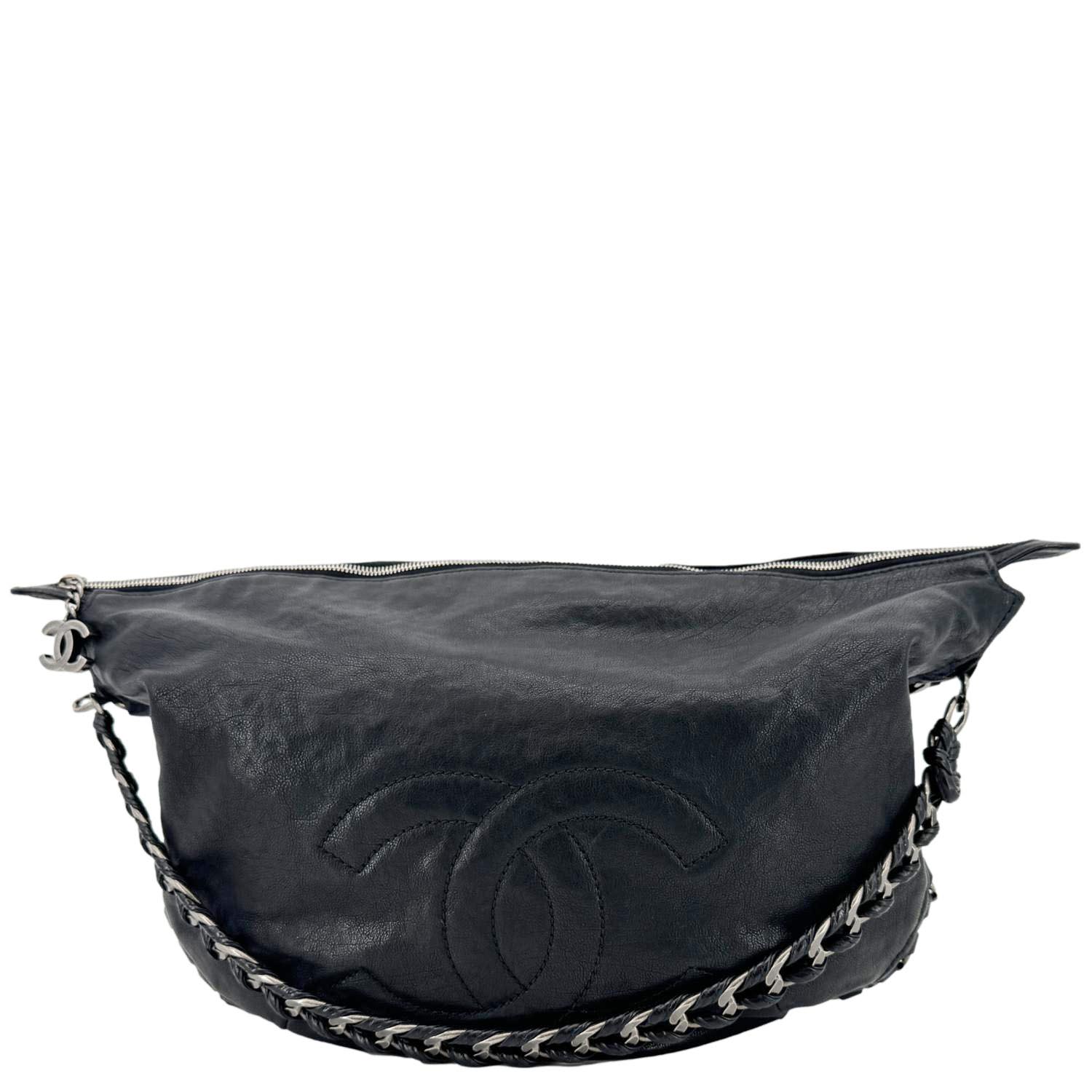 Chanel Modern Hobo Leather Calfskin Black Travel Bag Hobo 1