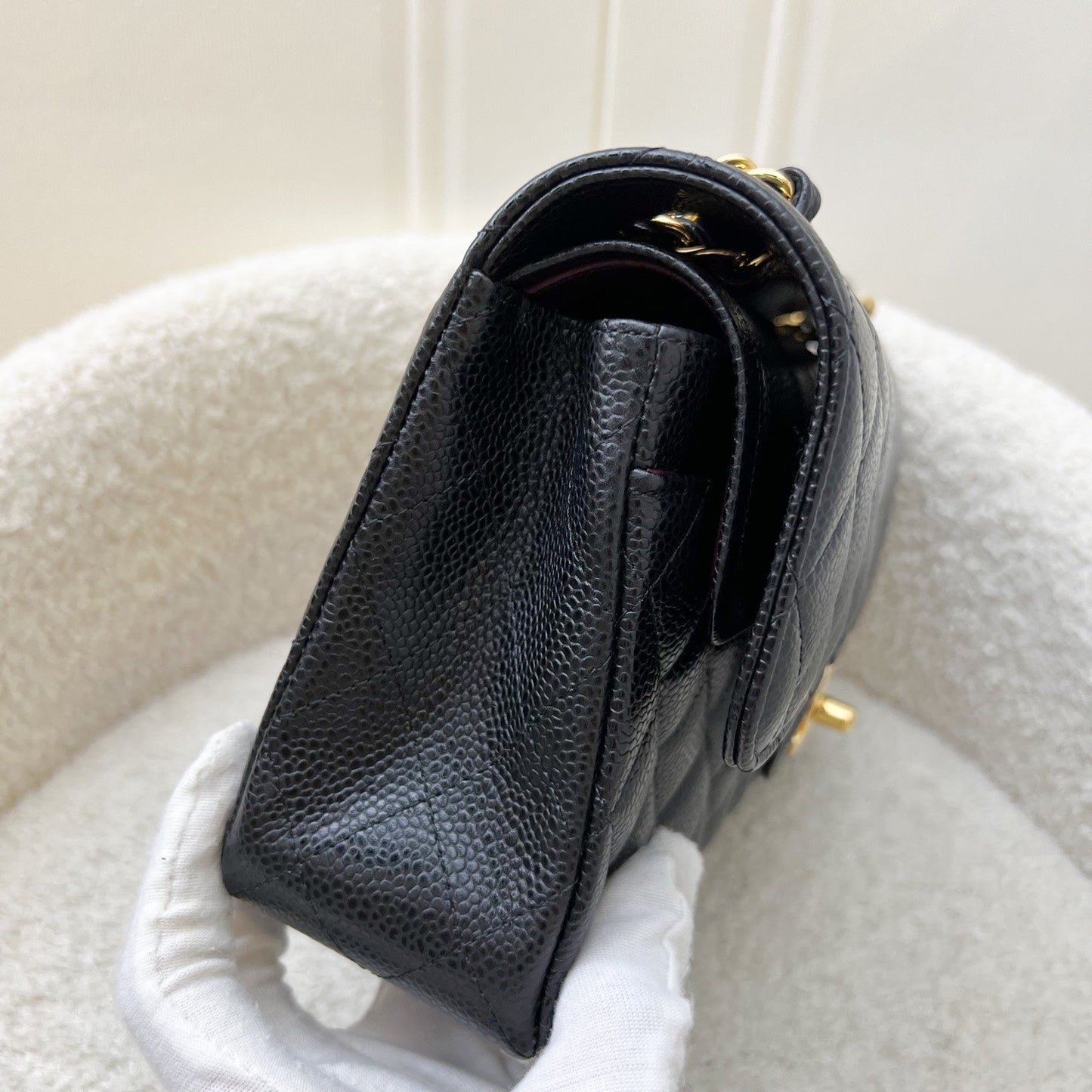 Chanel Small Classic Flap Cf in Black Caviar and Ghw ( ) Handbag