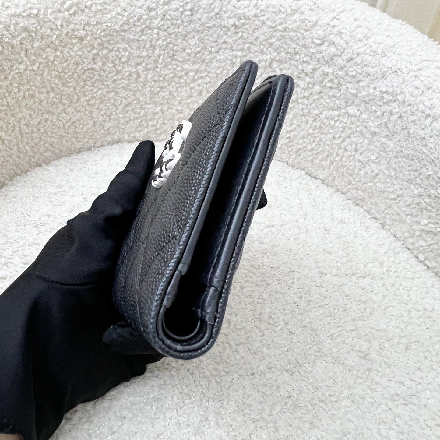 Chanel Seasonal Bifold Wallet With Coin Compartment In Black Caviar Bag