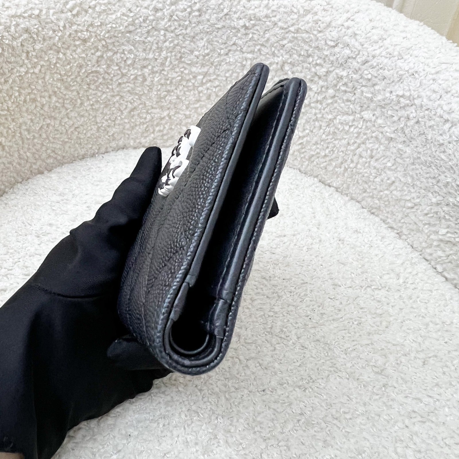 Chanel Seasonal Bifold Wallet with Coin Compartment in Black Caviar Handbag
