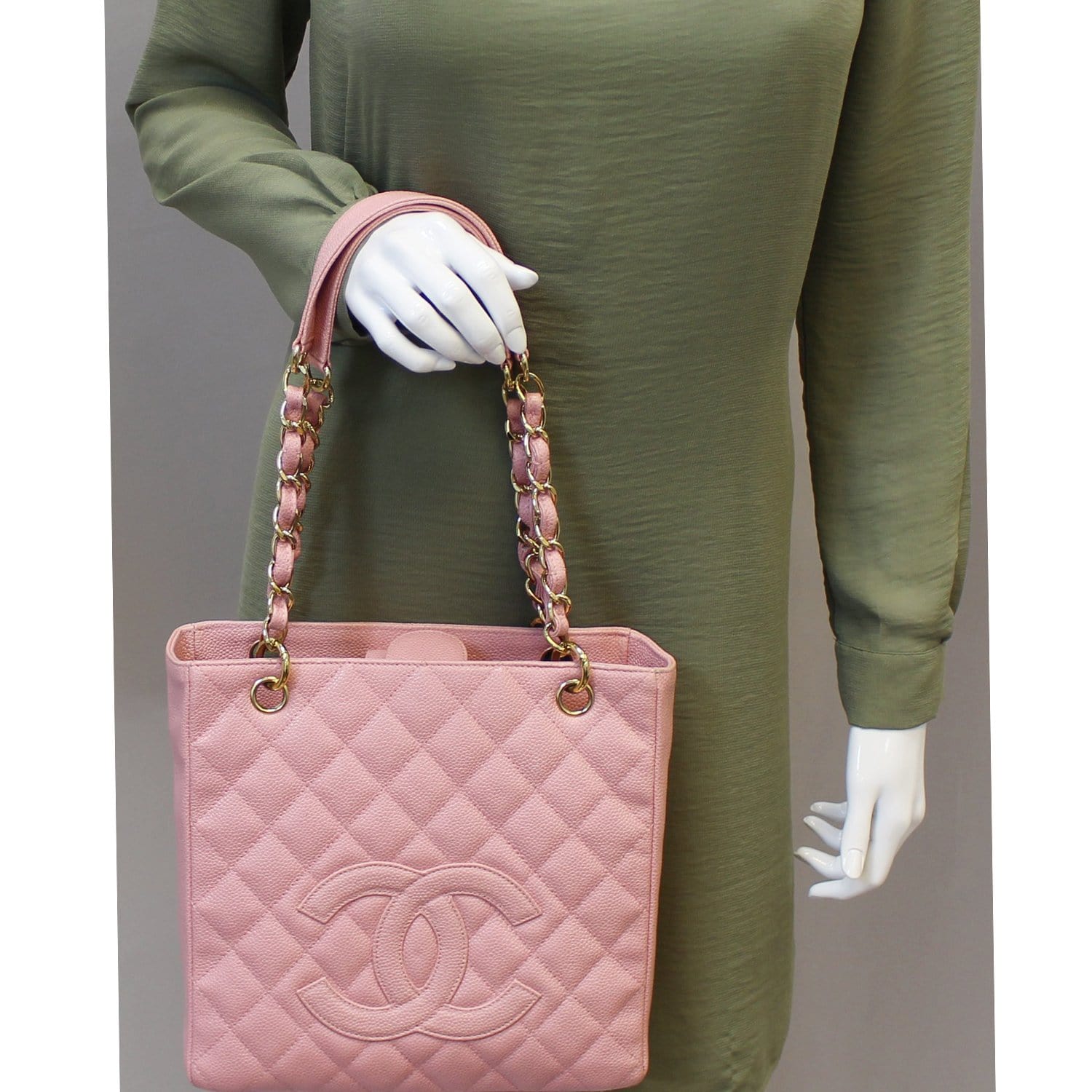 Chanel PST Petit Shopping Caviar Leather Pink Travel Bag