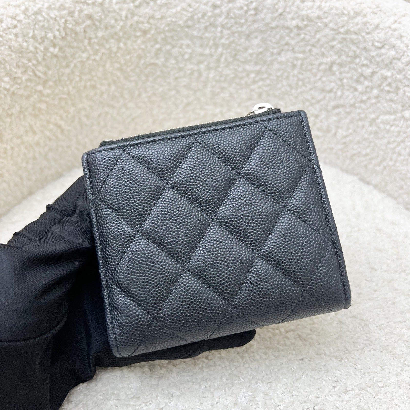 Chanel Seasonal Bifold Wallet With Coin Compartment In Black Caviar Bag