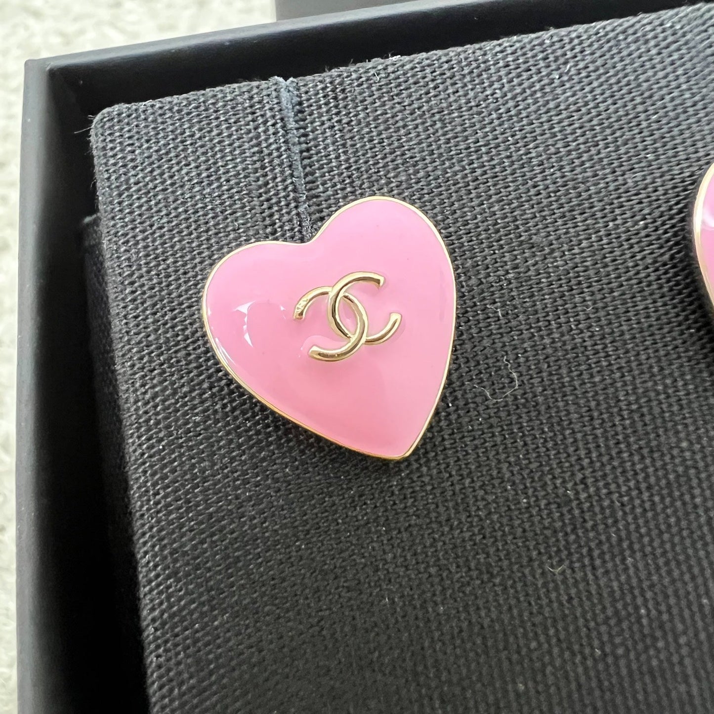 Chanel 25B Pink Hearts Earrings and LGHW