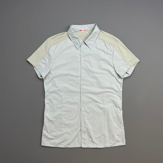 Prada Handbag Sport Light 00s Panelled Short Sleeve Button-Up Blue
