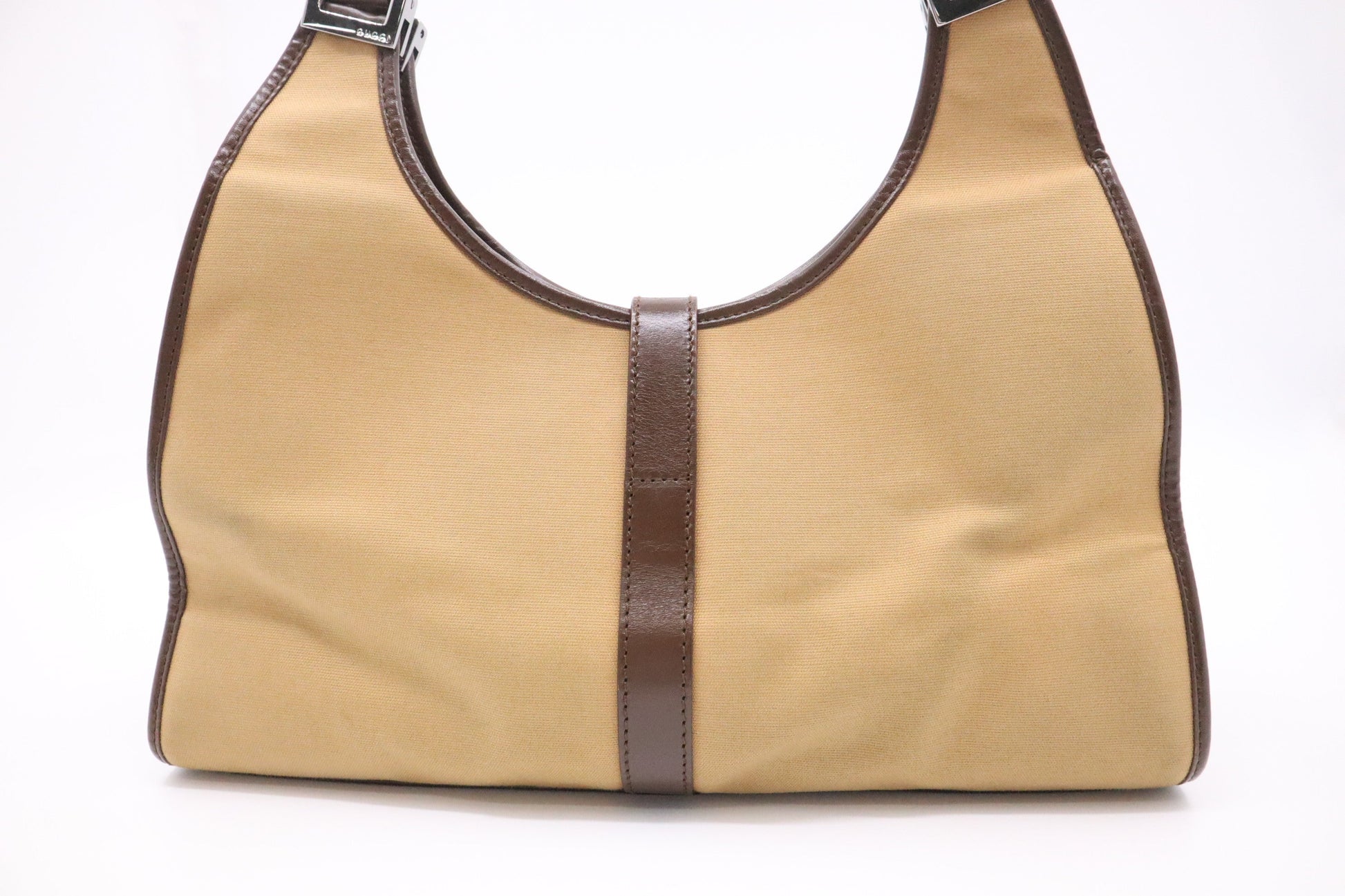 Gucci Jackie Canvas Tan Shoulder Bag