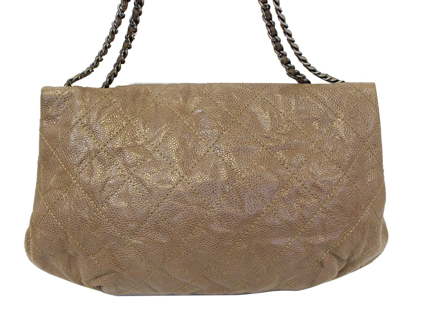 Chanel Cc Flap Dark Caviar Shoulder Bag Leather Brown Crossbody Bag