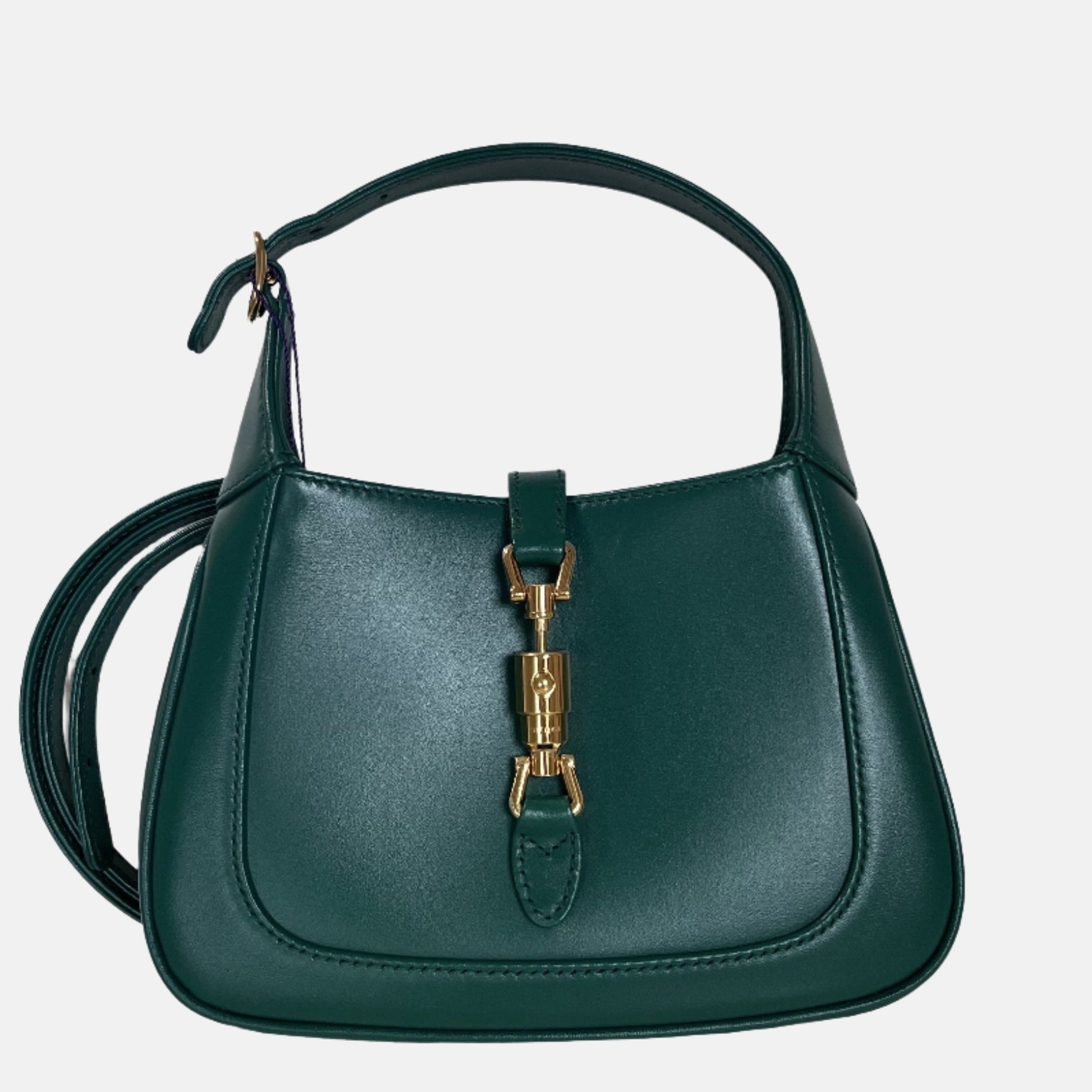 Gucci Jackie Handbag In With Adjustable Strap Giftable Leather Green Travel Bag