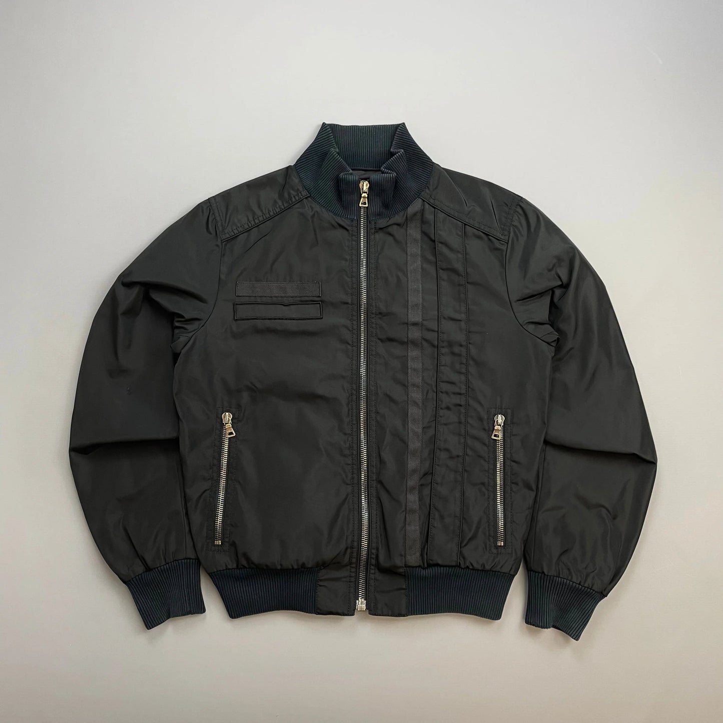 Prada Handbag Mainline Military Style Bomber Jacket Canvas Black