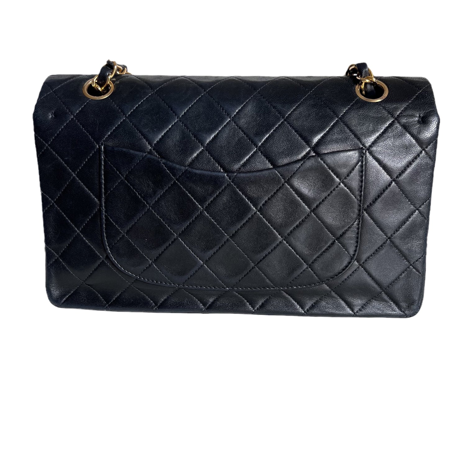 Chanel Classic Flap   Black Lambskin Leather with 24k Gold Hardware