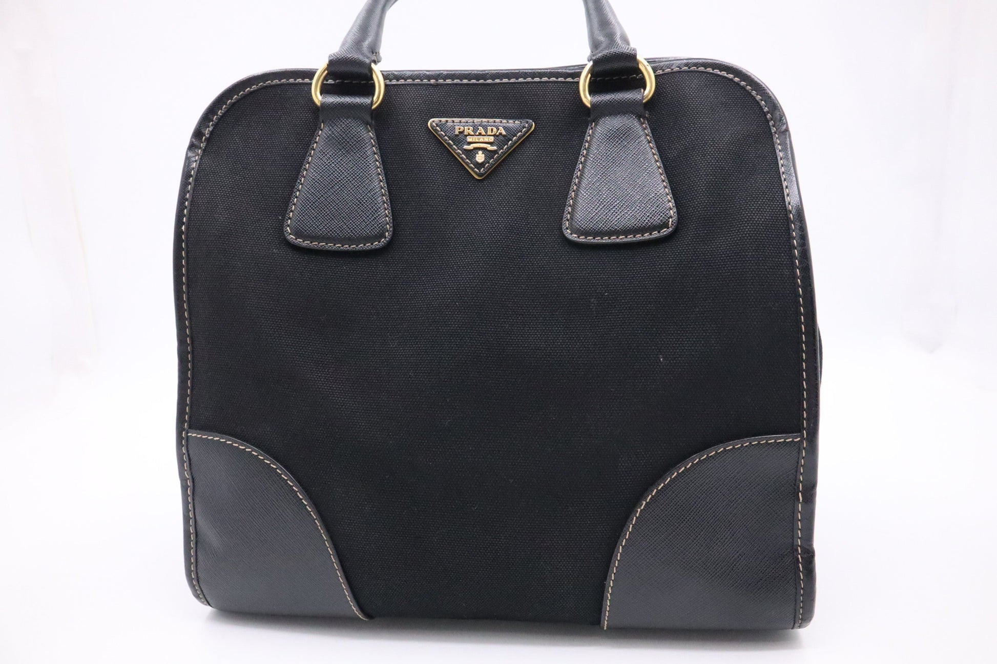 Prada Way Bag In Canvas Black Travel Bag