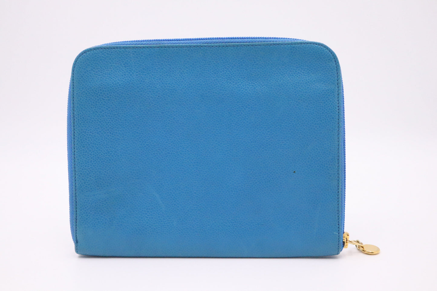 Chanel Caviar Blue Leather Clutch Bag