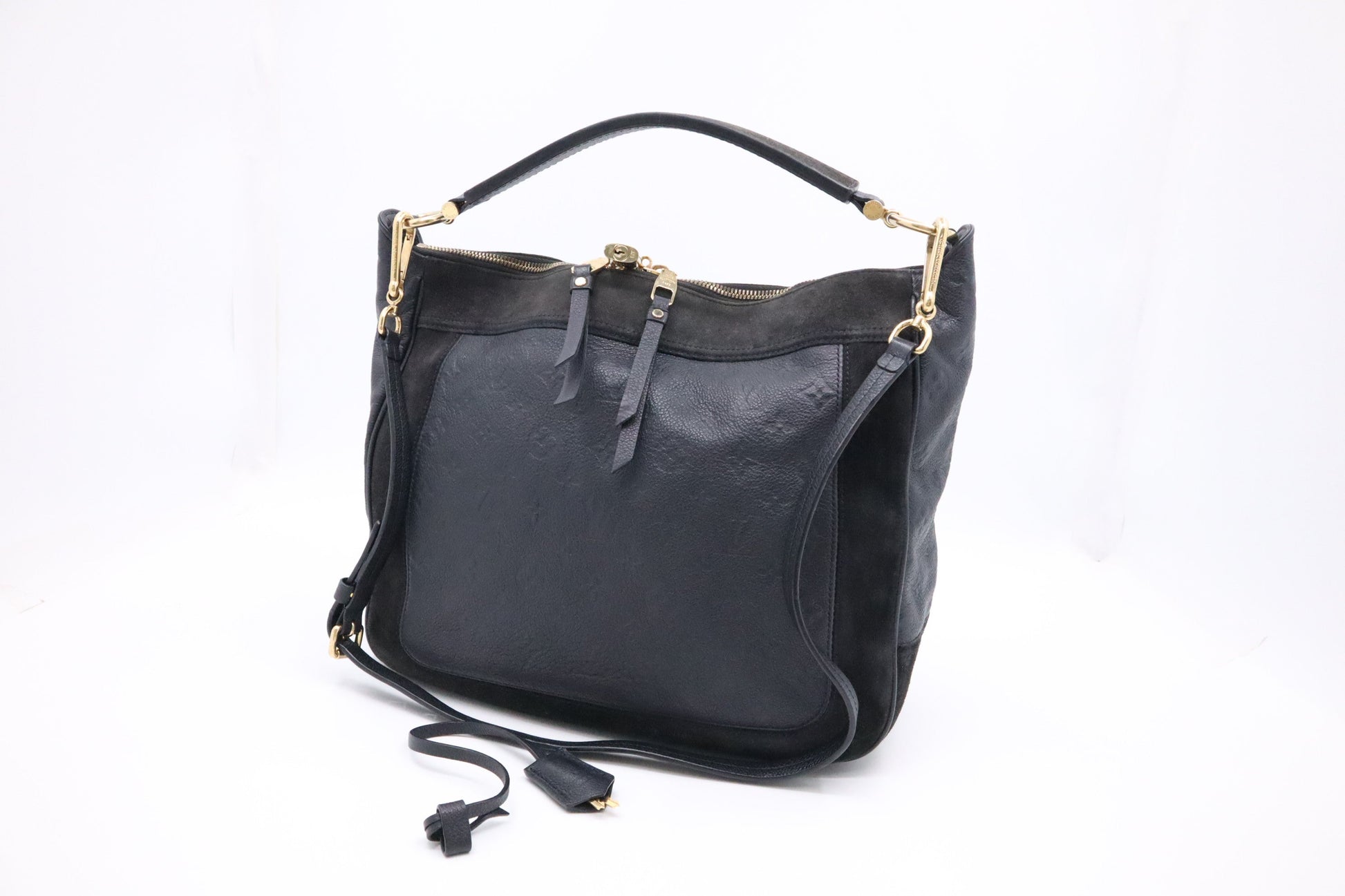 Louis Vuitton Audacie Navy Empreinte Leather Black Blue Handbag