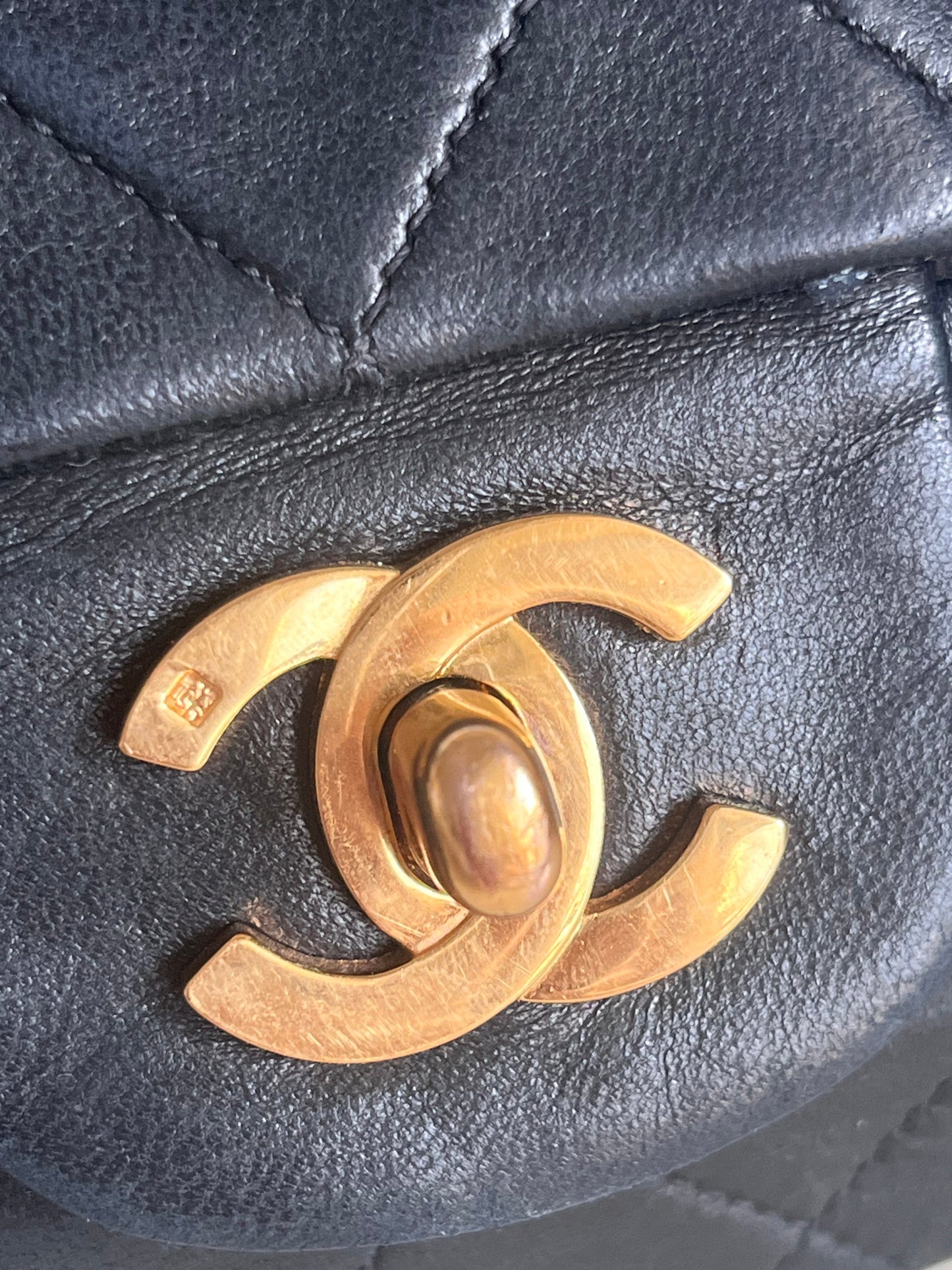 Chanel Classic Flap   Black Lambskin Leather with 24k Gold Hardware