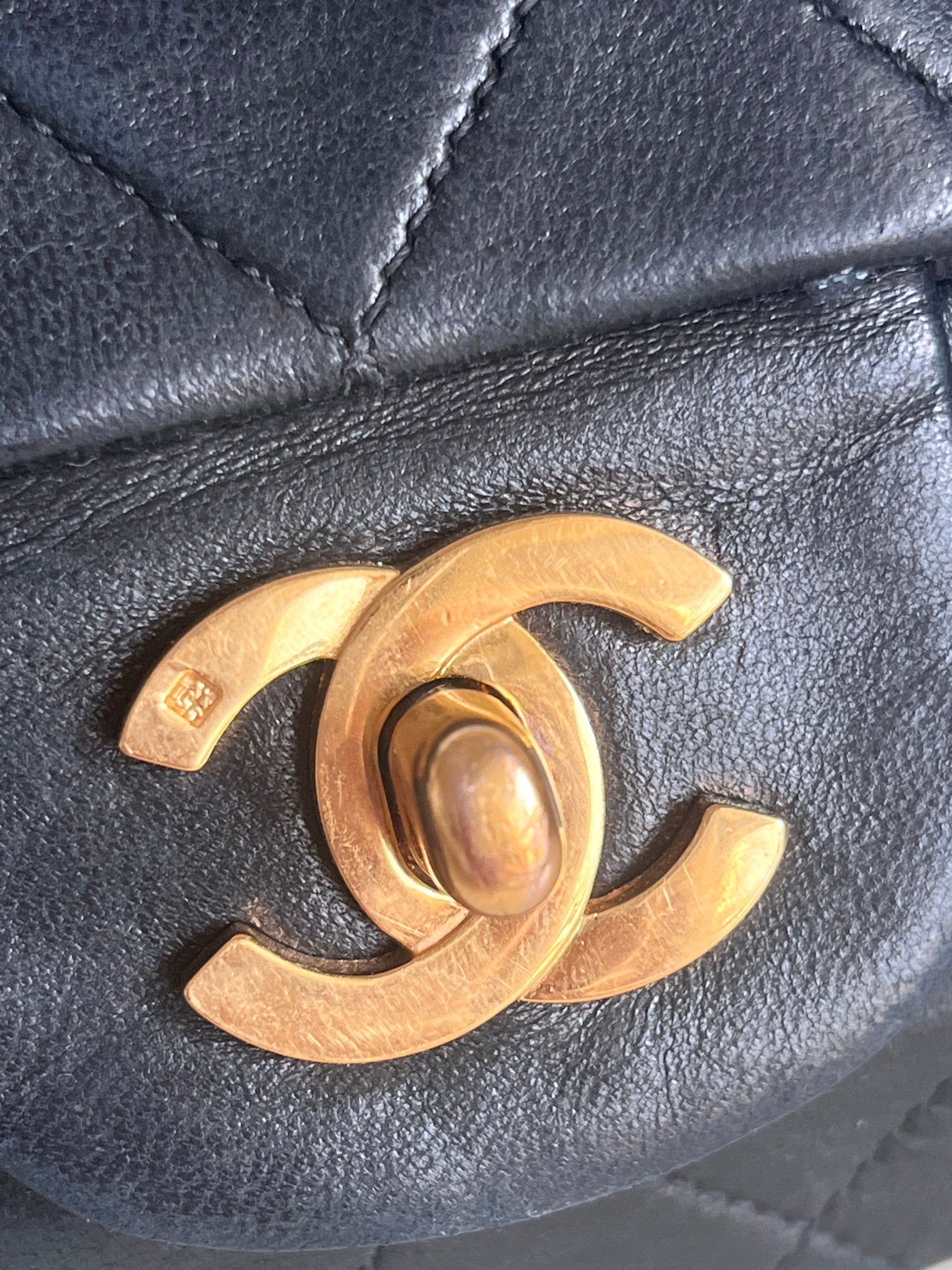 Chanel Classic Flap   Black Lambskin Leather with 24k Gold Hardware