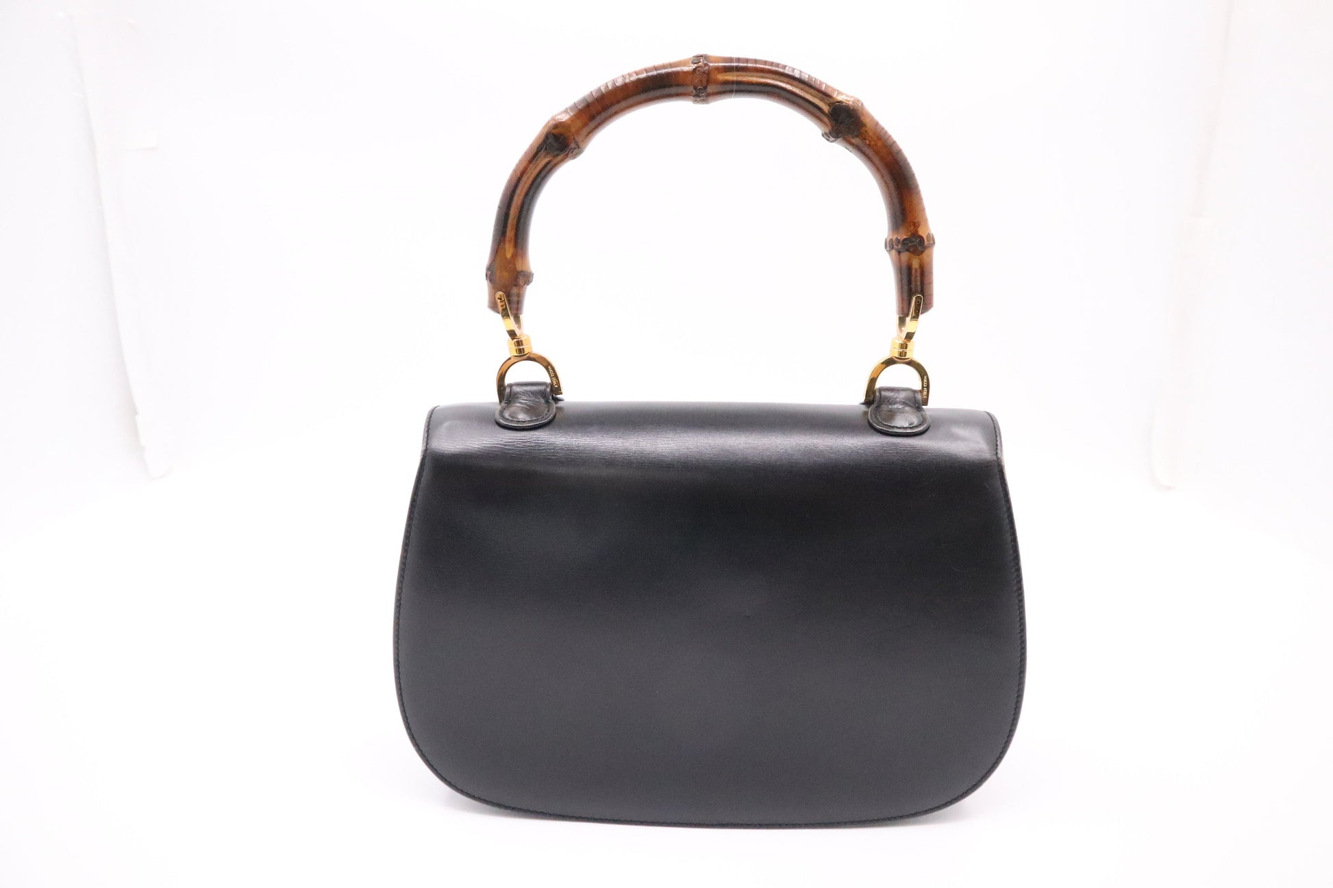Gucci Bamboo Leather Black Medium Top Handle Accessory