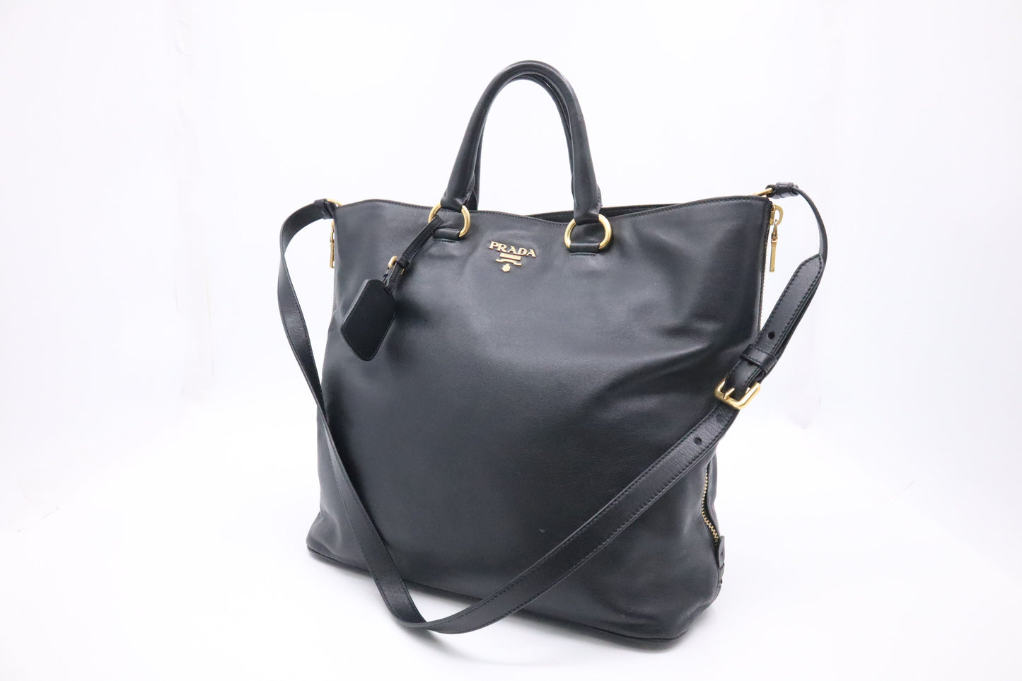 Prada Way Bag In Leather Black Travel Bag
