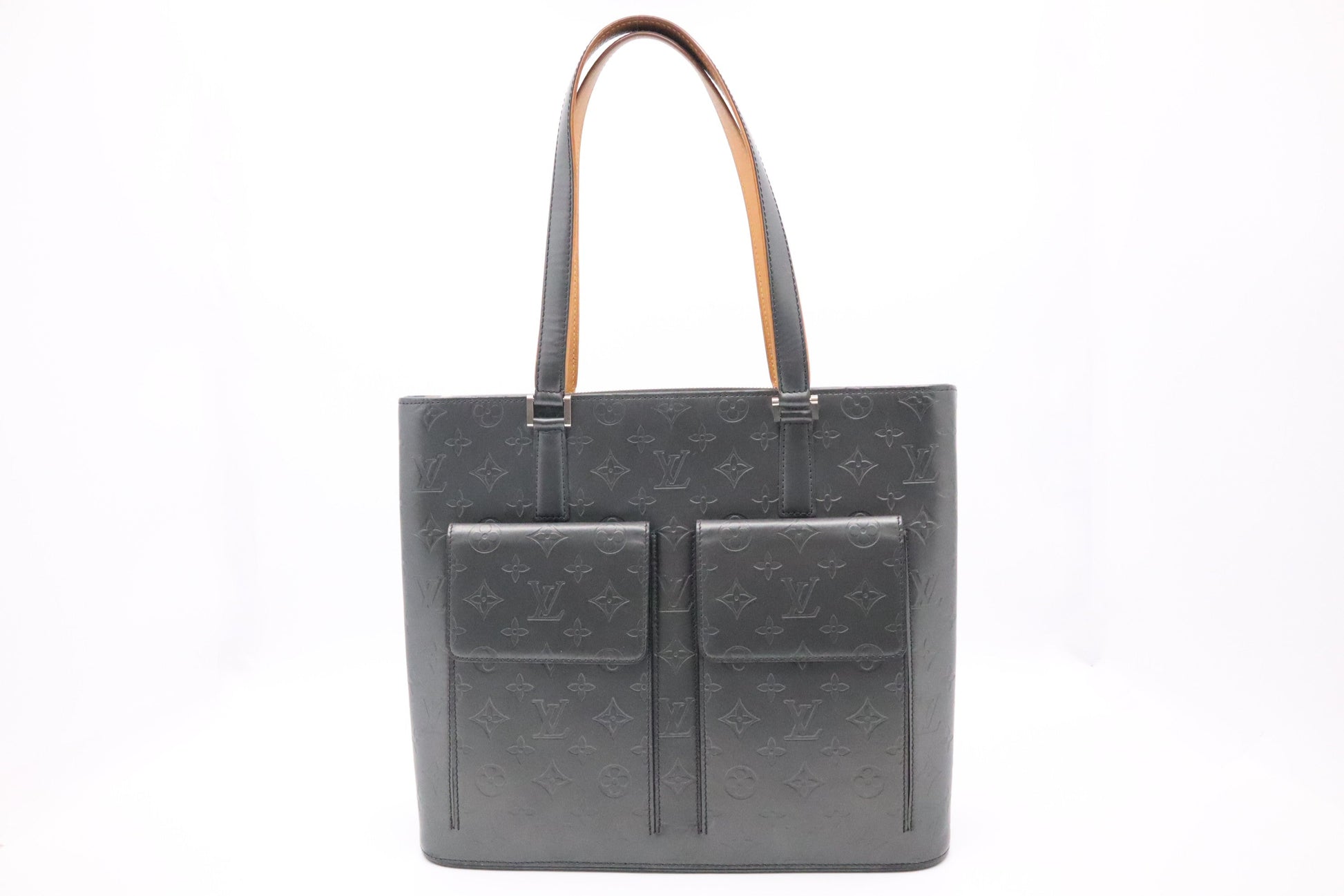 Louis Vuitton Wilwood Matte Monogram Grey Leather Handbag