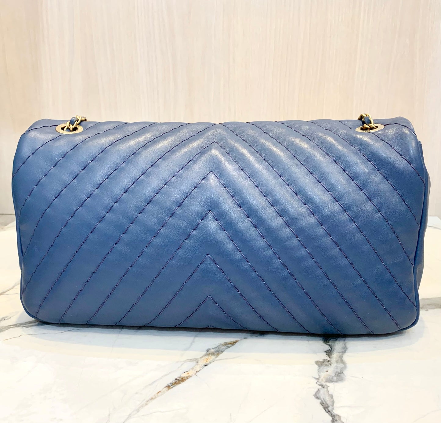 Chanel CHEVRON CHARM FLAP -HS Blue Key Chain